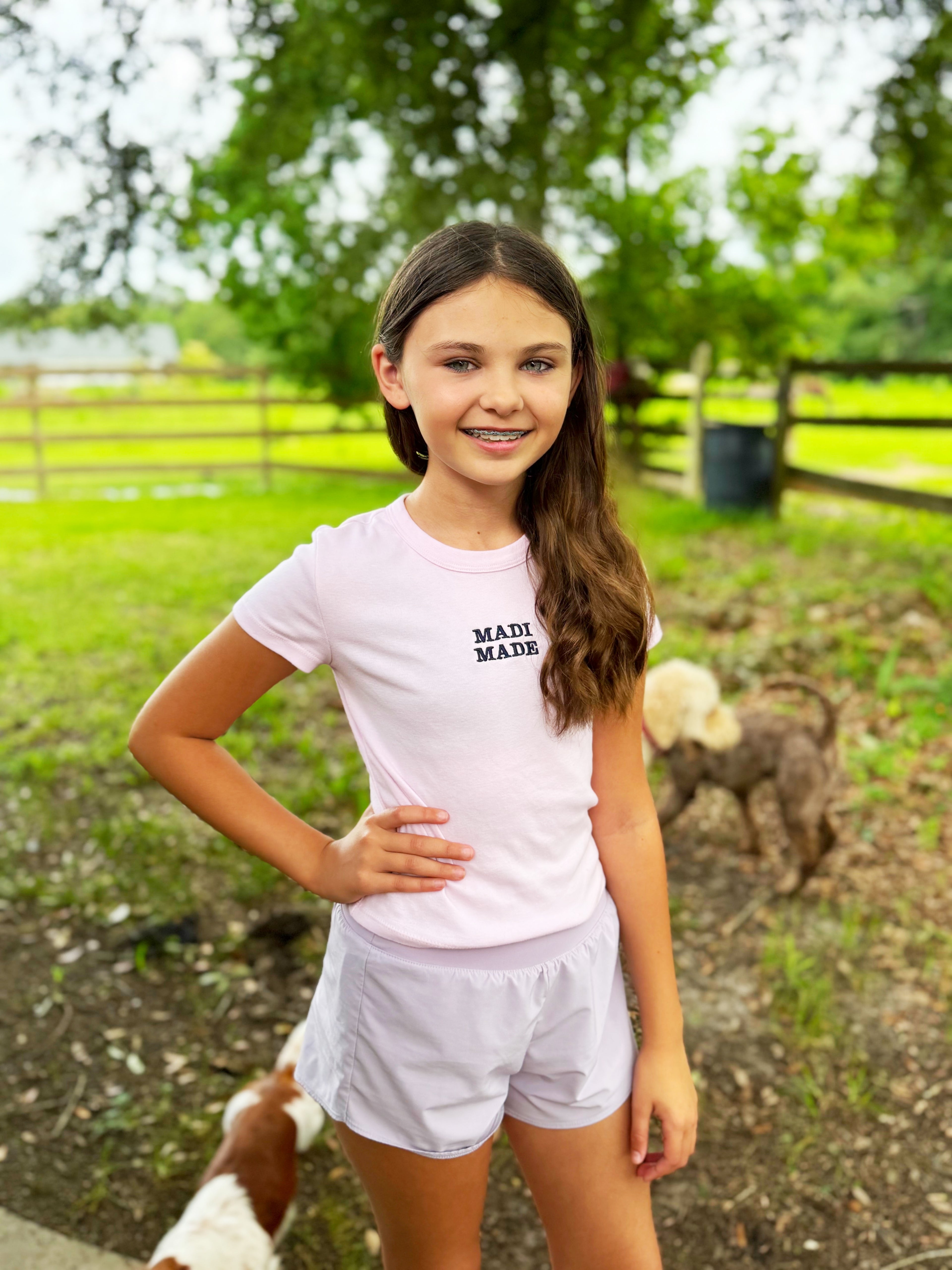Pink/navy MADI MADE fitted T