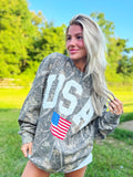 USA ❤️💙camo pullover